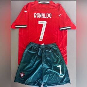 Ronaldo Portugal jersey kids set